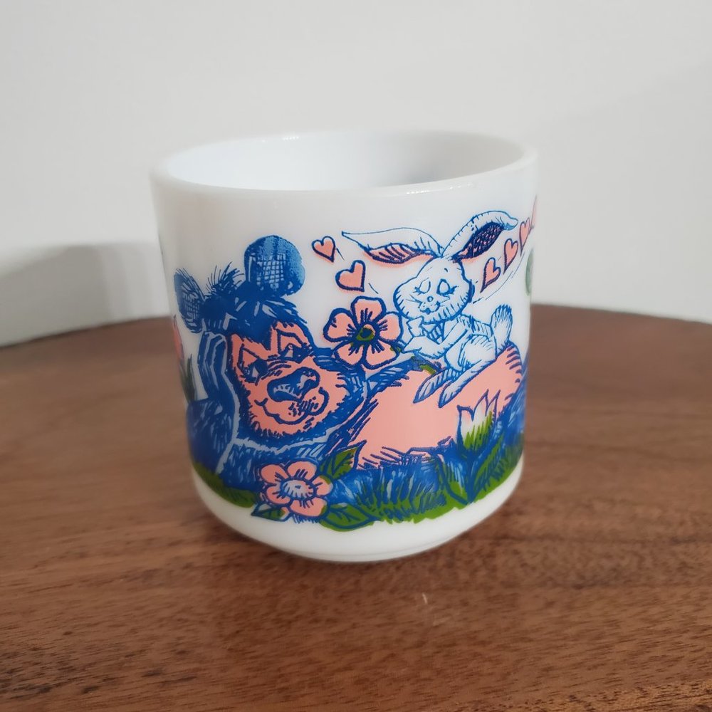 Vintage Barney Love - Love Conquers All Mug with D Shape Handle Milk Glass - Picture 2 of 4